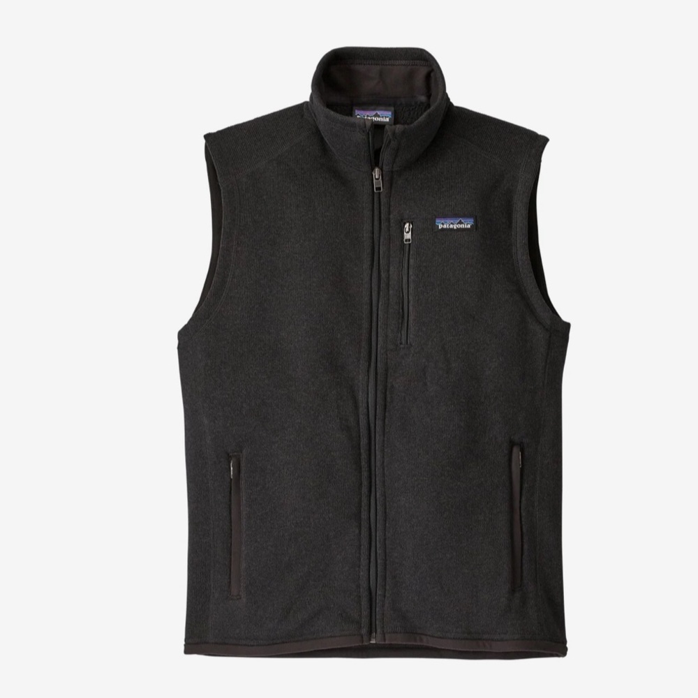 Mens Patagonia Black Fuzzy Vest